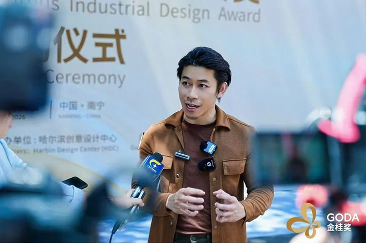 KYLEE Design founder Max Kien Yiap Lee (Max KY Lee) speaking during an interview at the Golden Osmanthus Design Award event