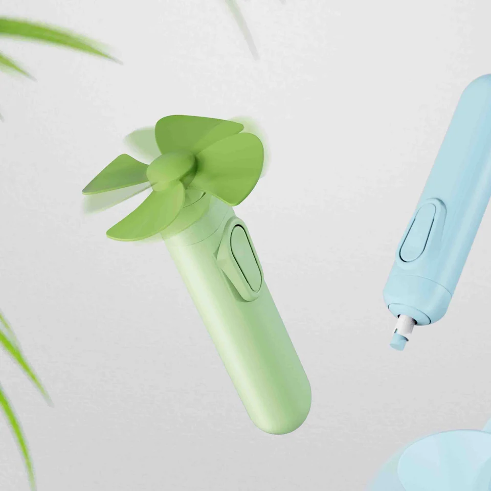 Green and blue Breeze Buddy erasers with small fan blades
